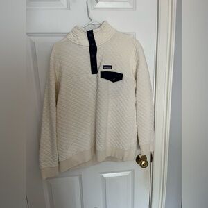 Patagonia womens Cream Quilted Sweater pullover